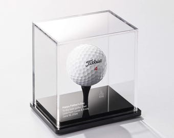 Premium Golf Ball Display Case High Gloss Black Base | Hole in One | Longest Drive | Closest to Pin | Handcrafted | Personalized | Engraved