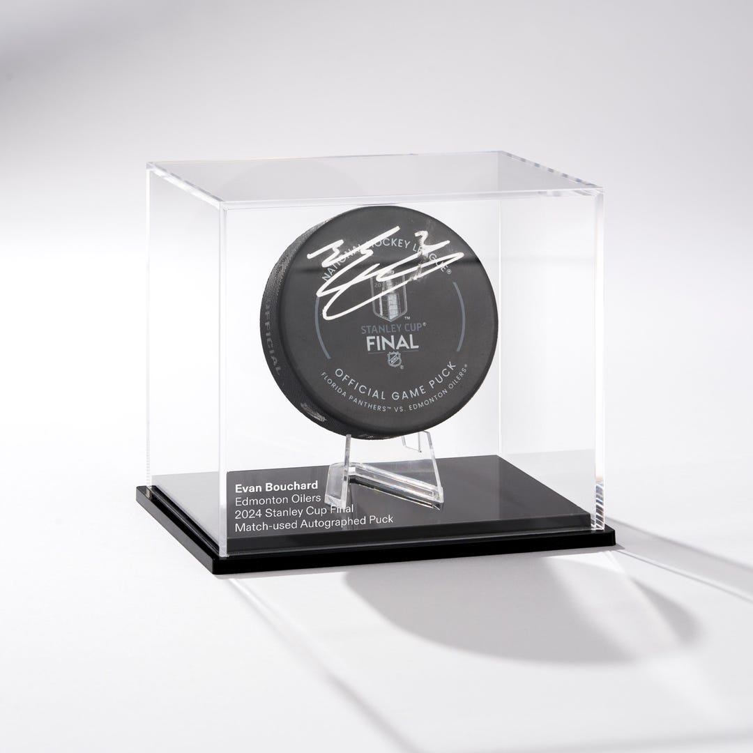 Ice Hockey Puck Display Case – Solid Wood or Gloss Black Base ...