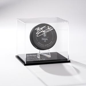 Ice Hockey Puck Display Case – Solid Wood or Gloss Black Base, Engravable NHL Keepsake