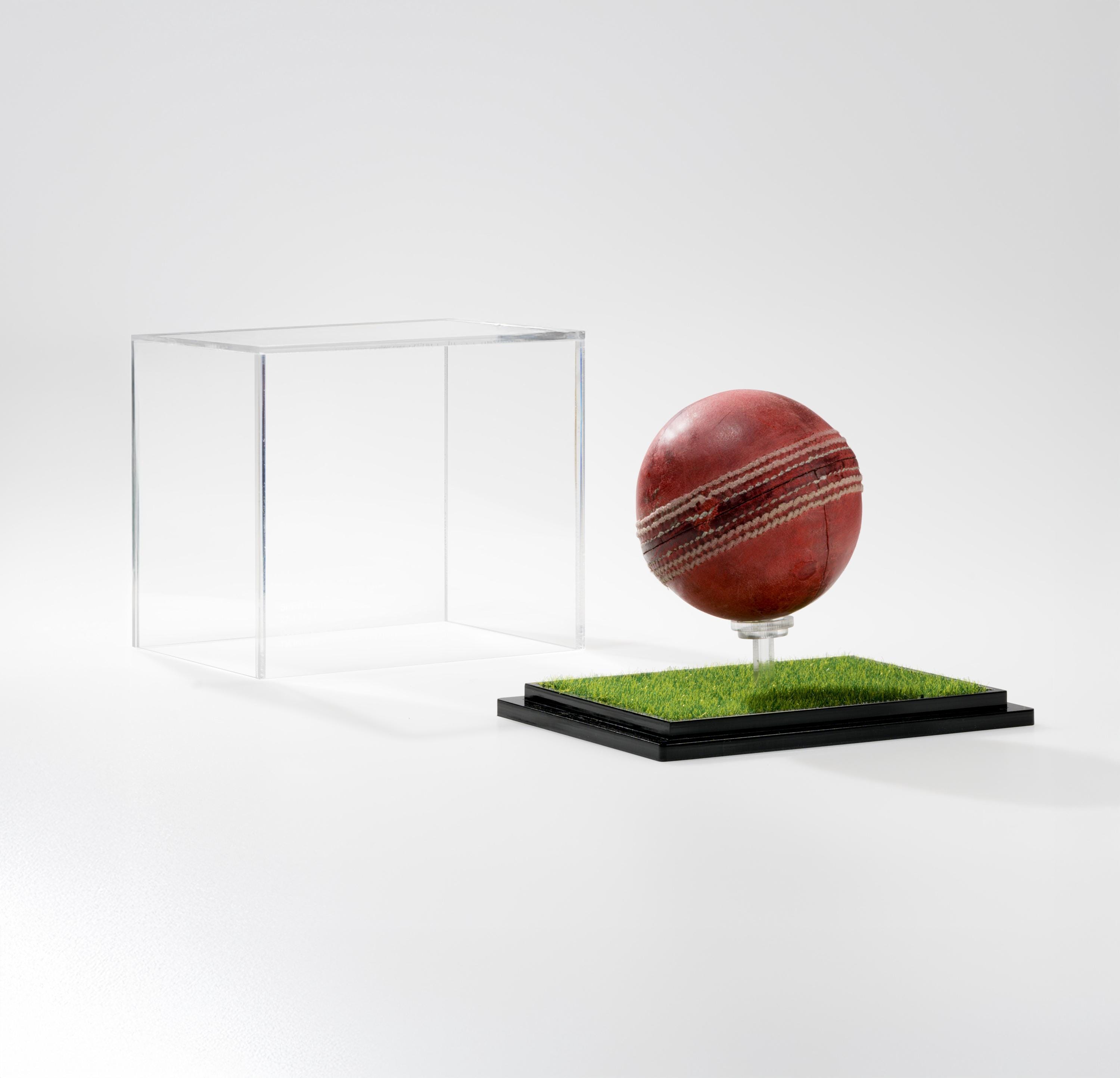 Customisable Cricket Ball Display Case – Turf Base, Engravable Five ...