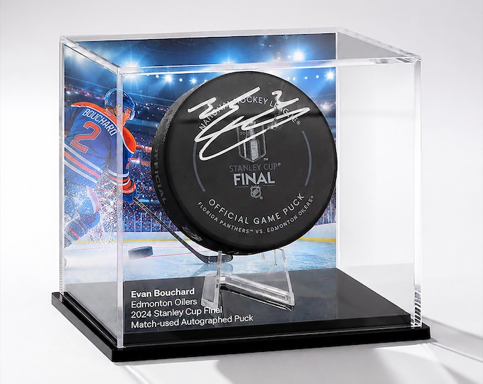 Ice Hockey Puck Display Case – Solid Wood or Gloss Black Base, Engravable NHL Keepsake