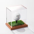 Premium Golf Ball Display Case Turf Base | Solid Wood | Hole in One | Longest Drive | Closest to Pin | Handcrafted | Personalized Engraved product logo