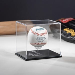 Customisable Baseball Display Case – Solid Wood or Turf Base ...
