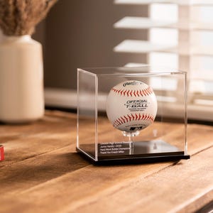 Customisable Baseball Display Case – Solid Wood or Turf Base ...