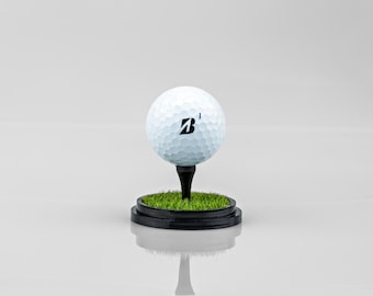 Golf Ball Display Stand with Premium Artificial Turf | Perfect for Showcasing Golf Ball Memorabilia | Golf Gift | Hole in One | Eagle Ball