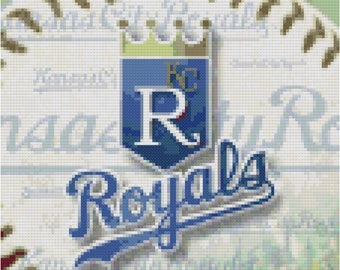 MLB Kansas City Royals Baseball Counted Cross Stitch Pattern