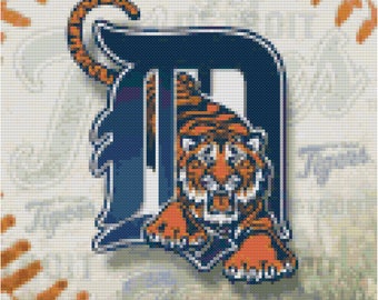 MLB Detroit Tigers Baseball Counted Cross Stitch Pattern