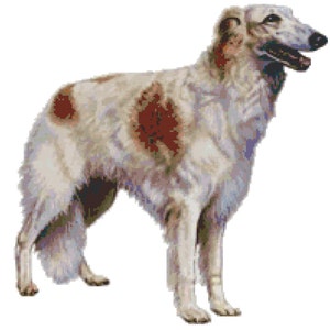 Borzoi Dog Counted Cross Stitch Pattern