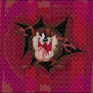 Taz Tazmanian Devil Counted Cross Stitch Pattern