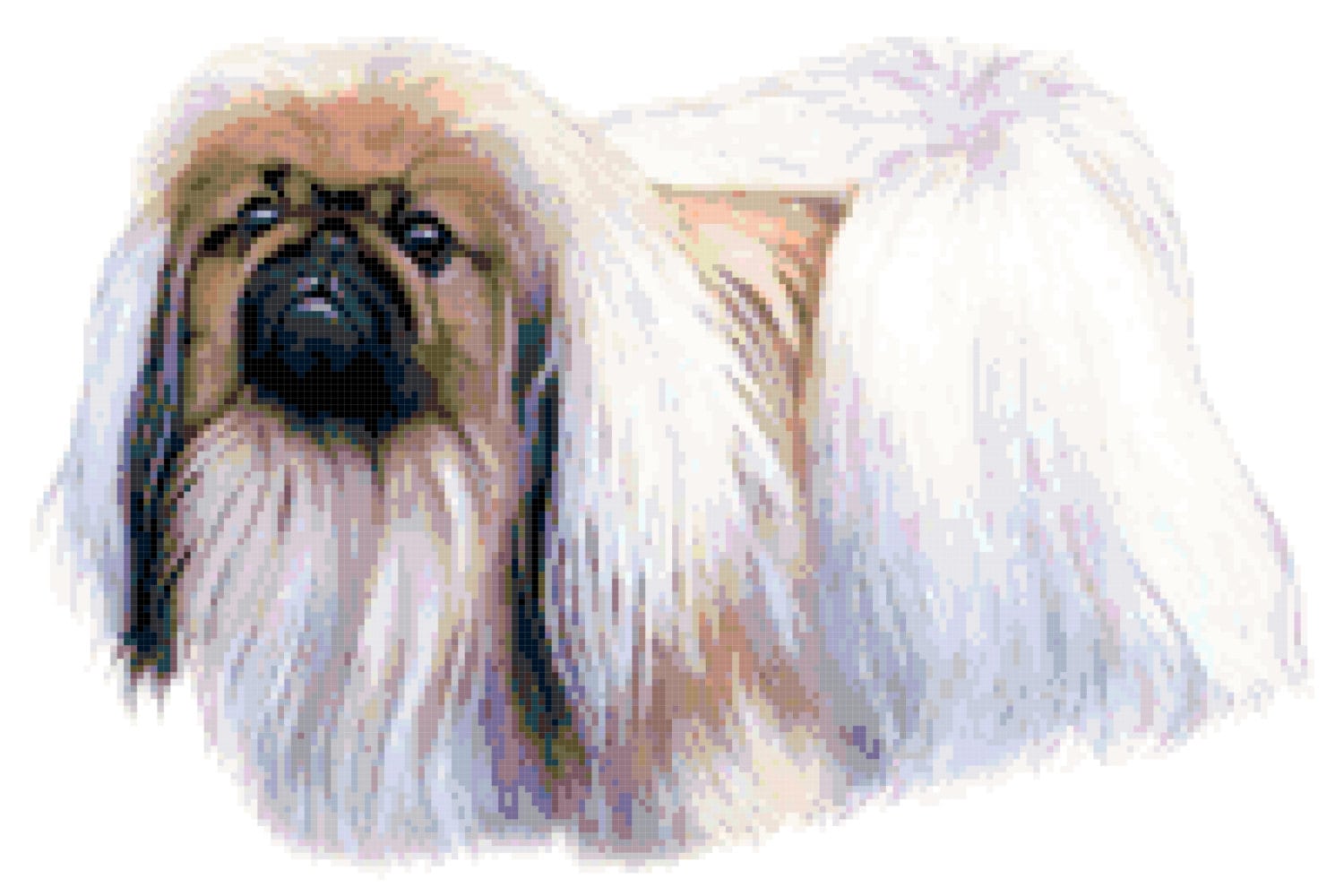 Pekingese Dog Counted Cross Stitch Pattern