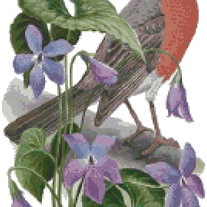 Wisconsin State Bird & Flower Counted Cross Stitch Pattern