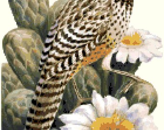 Arizona State Bird & Flower Counted Cross Stitch Pattern