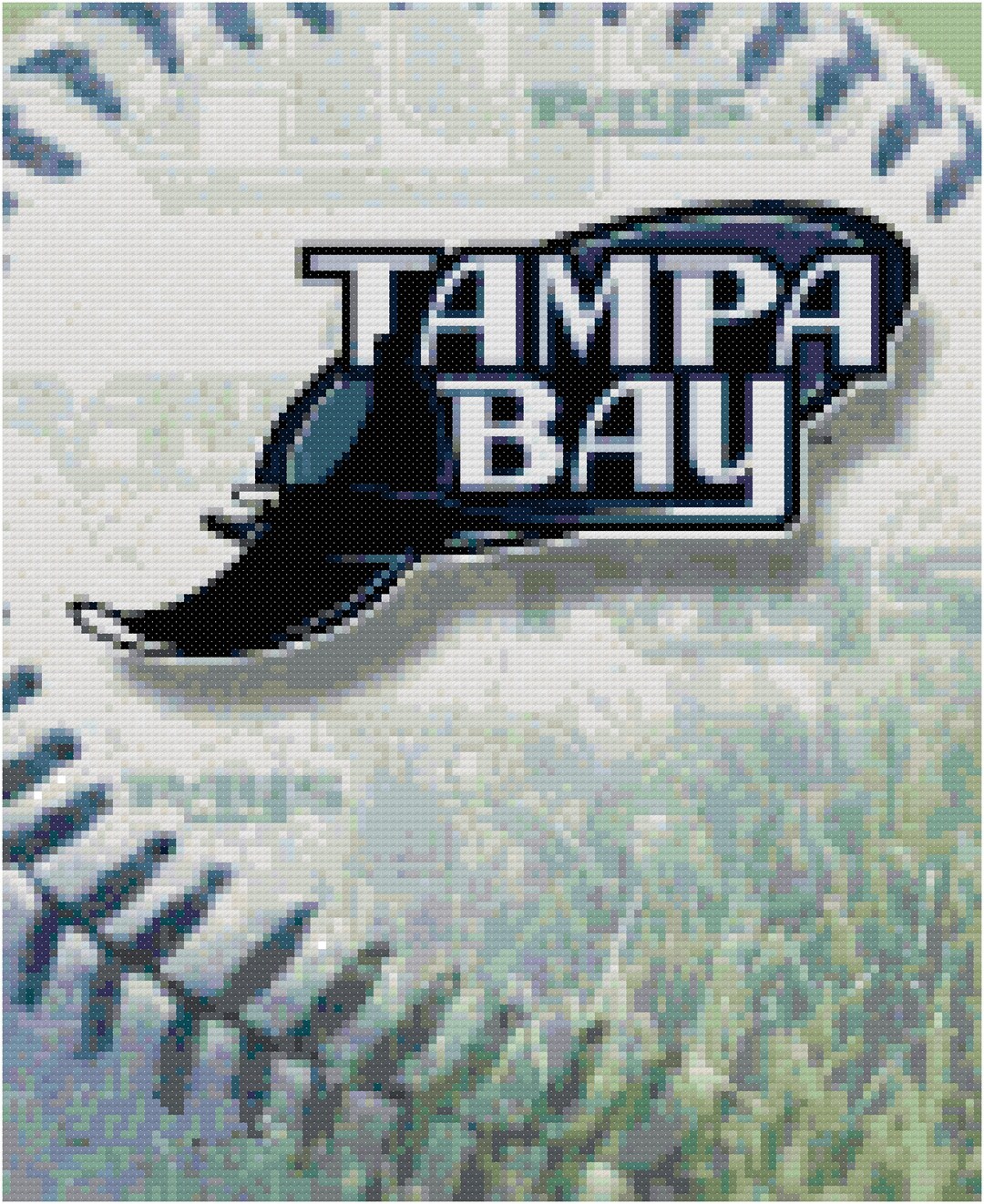 Tampa Rays Pattern MLB Tampa Bay Rays Baseball Counted Cross Stitch Pattern - Etsy