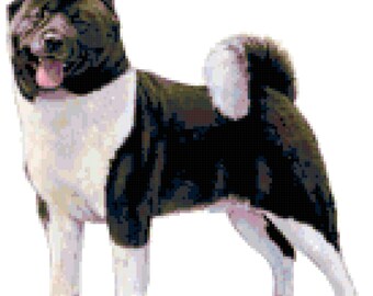 Akita Dog Counted Cross Stitch Pattern