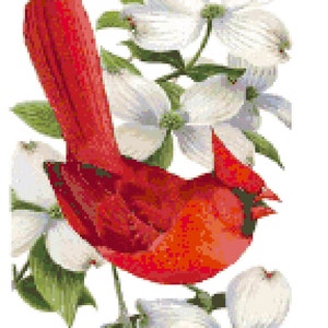 Virginia State Bird & Flower Counted Cross Stitch Pattern