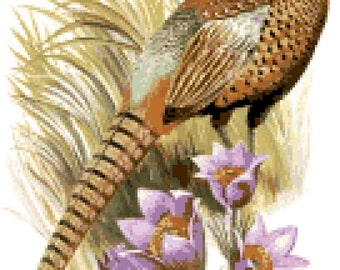 South Dakota State Bird & Flower Counted Cross Stitch Pattern