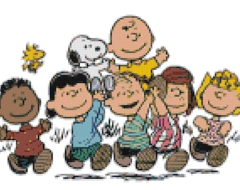 Peanuts Hooray for Charlie Bown Counted Cross Stitch Pattern
