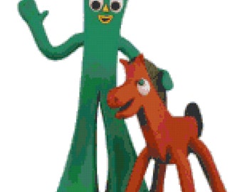 Gumby and Pokey Counted Cross Stitch Pattern