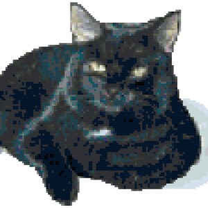 Black Cat Counted Cross Stitch Pattern