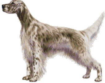English Setter Dog Counted Cross Stitch Pattern