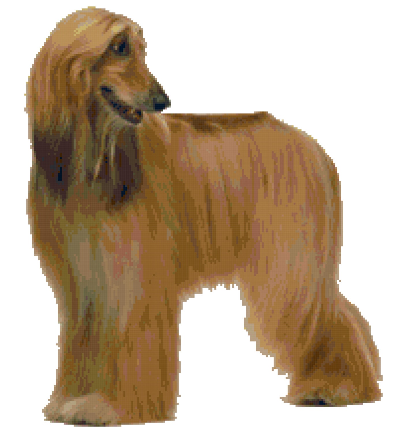 茶色のアフガンハウンド犬のクロスステッチパターン - Etsy 日本