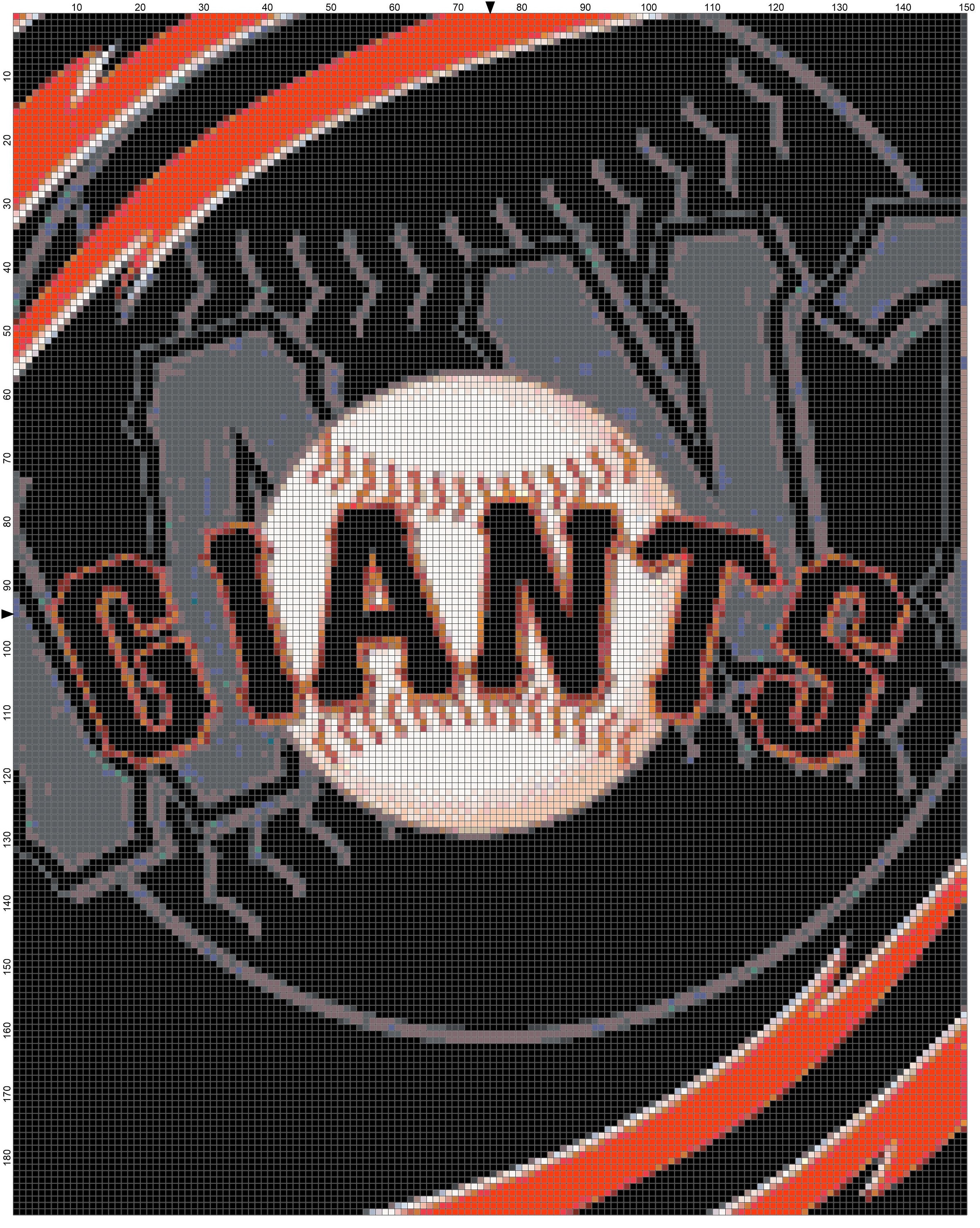 San Francisco Giants: Stitch Pattern - MLB Peel & Stick Wallpaper 12 x 12 Sample