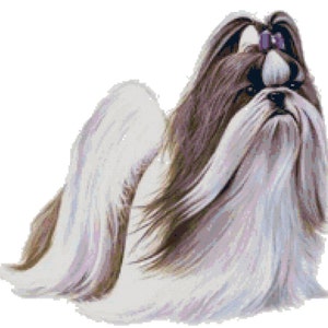 Shihtzu Dog Counted Cross Stitch Pattern
