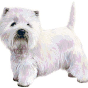 West Highland White Terrier Dog Counted Cross Stitch Pattern