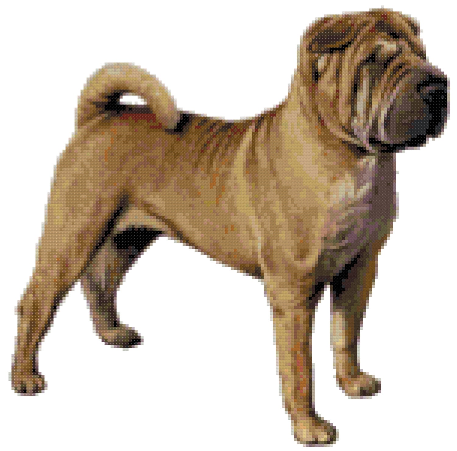 Chinese Shar-pei Dog Counted Cross Stitch Pattern UK