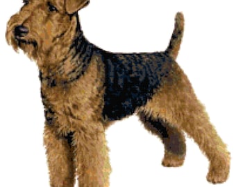 Welsh Terrier Dog Counted Cross Stitch Pattern