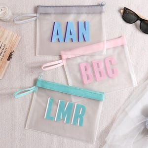 Personalisierte Schatten Monogramm Pool Tasche, kundenspezifische wasserdichte Name Strandtasche, Brautjungfer Strand Geschenktasche, nasse trockene Tasche, Junggesellengeschenk, Geschenk für sie