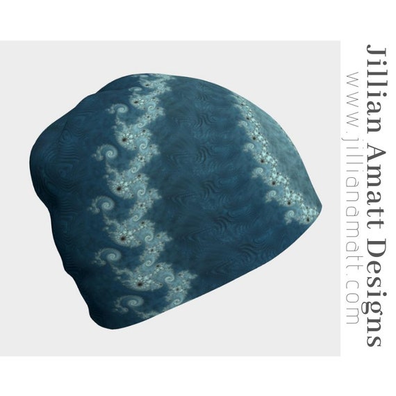 Handcrafted Knit Spiral Slouchy Beanie - Teal Marled The Aqua chunky slouchy beanie – Lelsloom main image 4