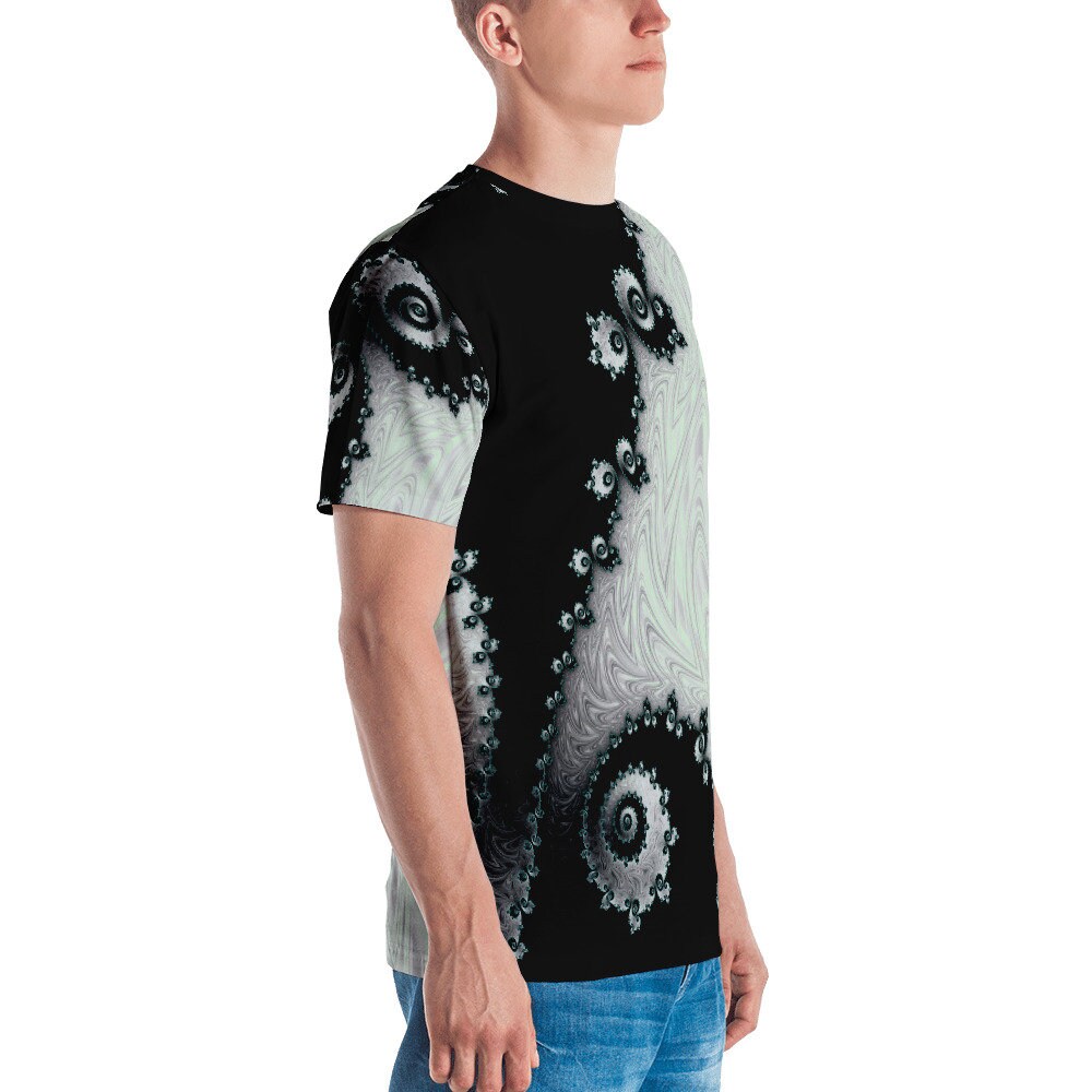 Men's T-shirt | Black and White | Fractal Design | Geometric