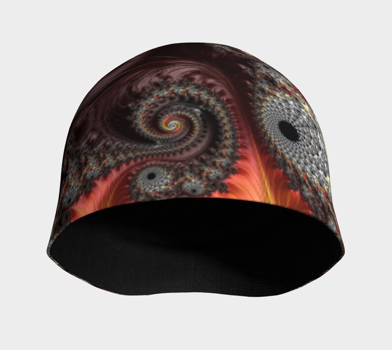 brown and orange beanie