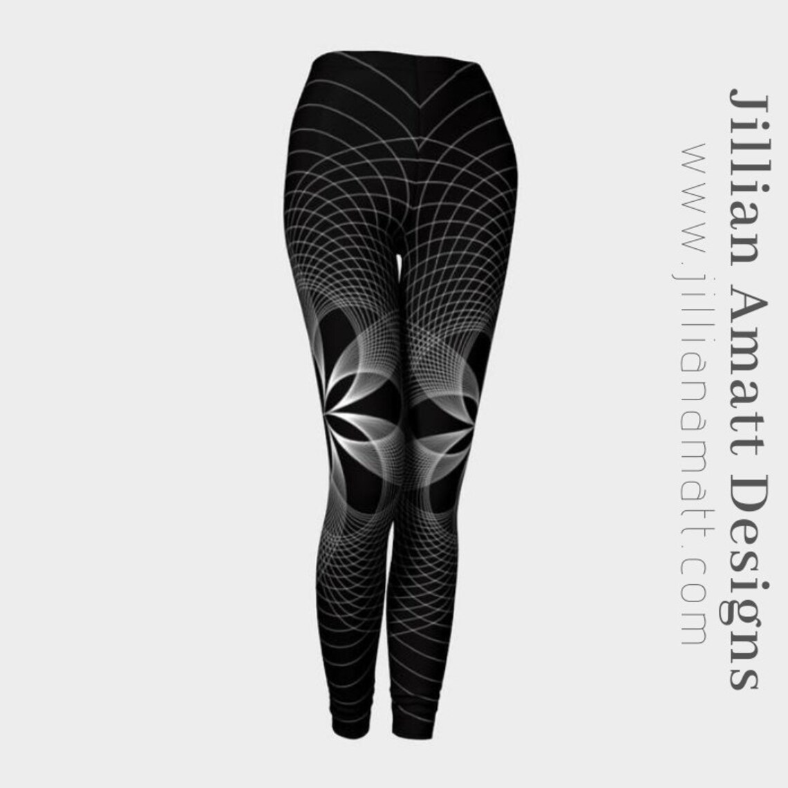 Black and White Leggings Geometric Design Made in Canada Etsy Canada