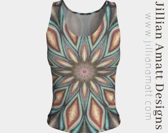 Mandala Tank Top | Bohemian Peachskin Jersey Yoga Top
