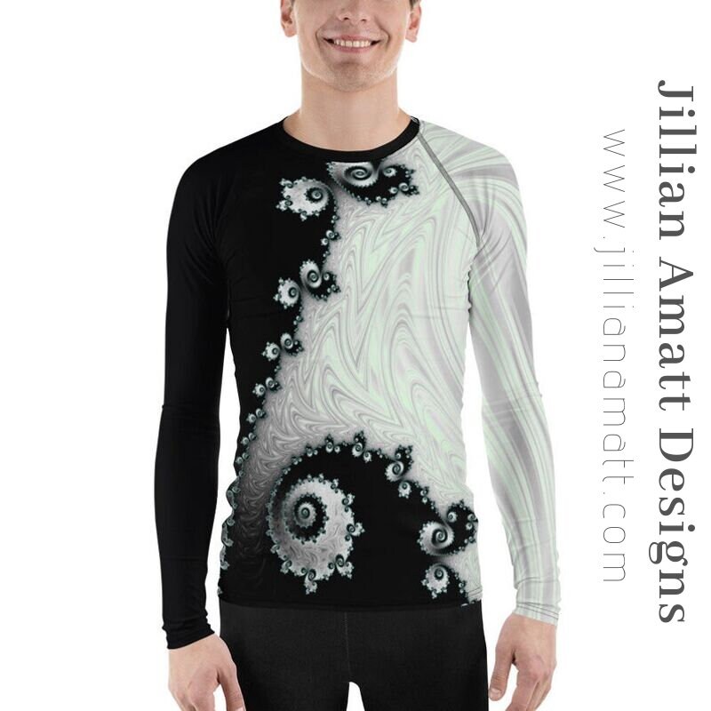 Men's T-shirt | Black and White | Fractal Design | Geometric