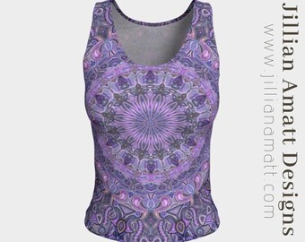 Purple Mandala Fitted Tank Top | Bohemian Yoga Clothing