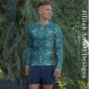 Men's Rash Guard | Trippy Fractal Sun Shirt for Outdoor Activities