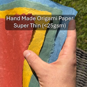 Single Color, Super Thin (&lt;25 gsm) Hand Made Origami Paper