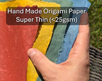 Single Color, Super Thin (<25 gsm) Hand Made Origami Paper