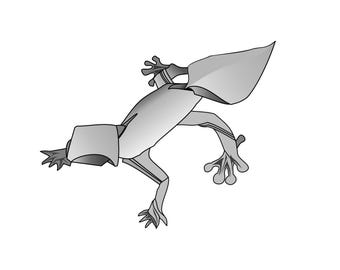 Origami Leaf Tail Gecko Diagrams