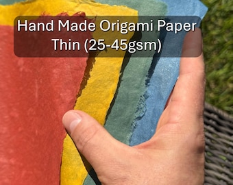 Single Color, Thin (25-45 gsm) Hand Made Origami Paper