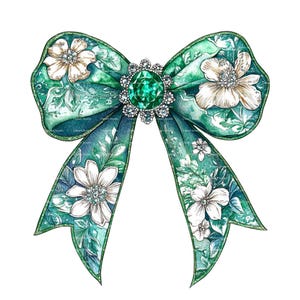 Chinoiserie Coquette Bow PNG: St Patricks Day Watercolor Clipart (Digital Download)