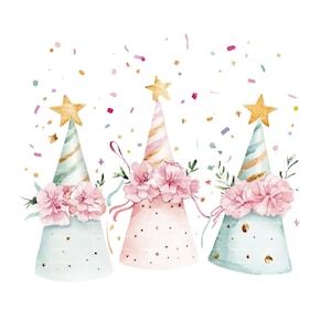 Sombrero de cumpleaños Clavel Clipart Mes de nacimiento Flor Enero Cumpleaños PNG para invitación Tarjeta de agradecimiento Descarga digital instantánea Diario basura