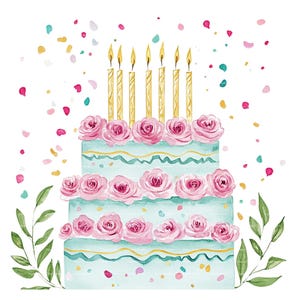 Pastel de cumpleaños Clavel Clipart Mes de nacimiento Flor PNG para enero Invitación Gracias Descarga digital instantánea Diario basura