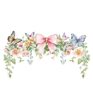 Wildflower vlinder boog grens clipart frame png voor uitnodiging bedankkaart afdrukbare aquarel clipart digitale download junk Journal