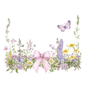Wildblumen Schmetterling Bogen Rahmen Clipart Rahmen PNG für Einladung Danke Karte Printable Aquarell Clipart Digital Download Junk Journal