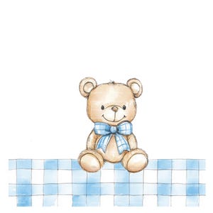 Baby Boy Einladung Teddybär Schleife Clipart Border Baby Shower Geburtstag Aquarell Rahmen PNG Blau Digital Download Karte Junk Journal