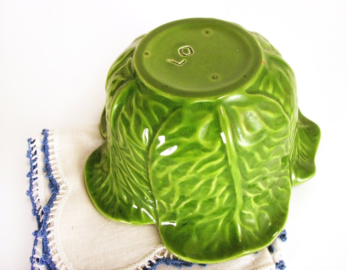 Vintage Cabbage Leaf Bowl with Lid Ceramic Leaf Bowl Etsy